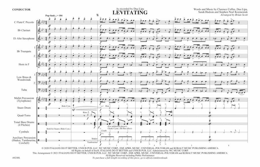 Levitating: Score Marching Band scores gallery preview page 1