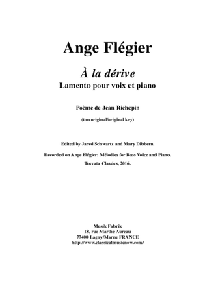 Ange Flégier: À la dérive for baritone voice and piano