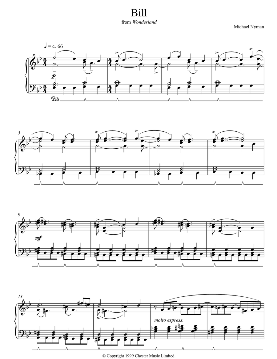 Bill Bill Piano Solo scores gallery preview page 1