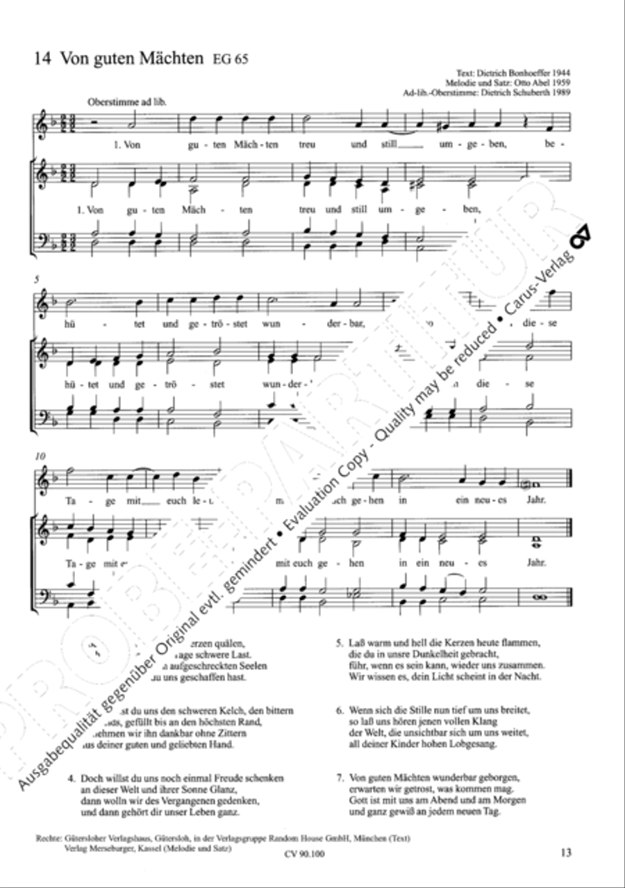 Chorsatze zum Evangelischen Gesangbuch Choir scores gallery preview page 18