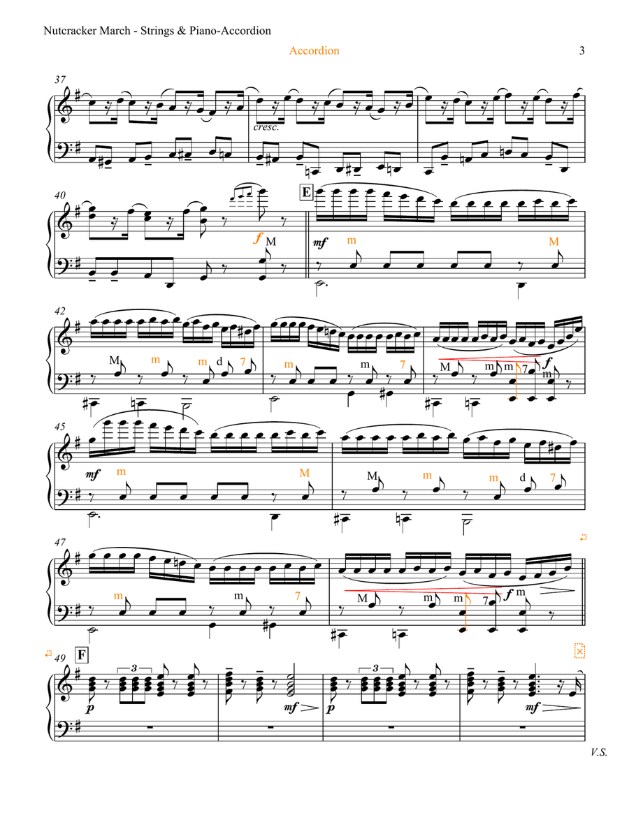 Nutcracker Ballet March for Solo Accordion can also be played