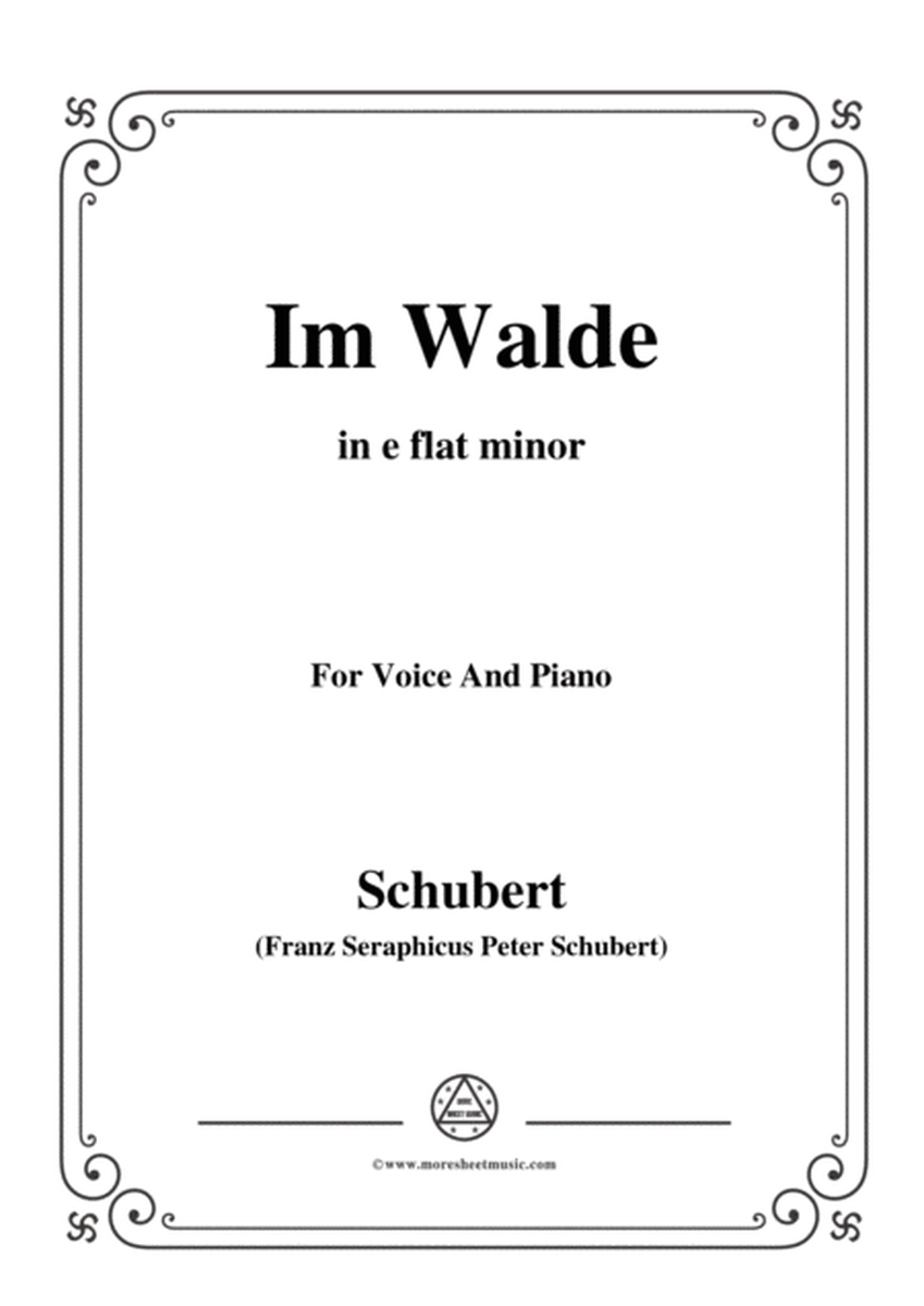 Schubert-Im Walde,Op.93 No.1,in e flat minor,for Voice&Piano image number null