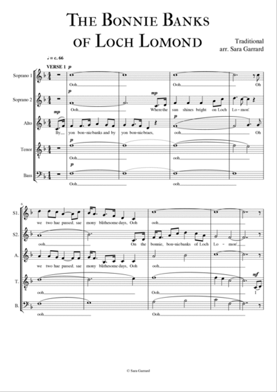 The Bonnie Banks of Loch Lomond (SSATB) Divisi scores gallery preview page 2