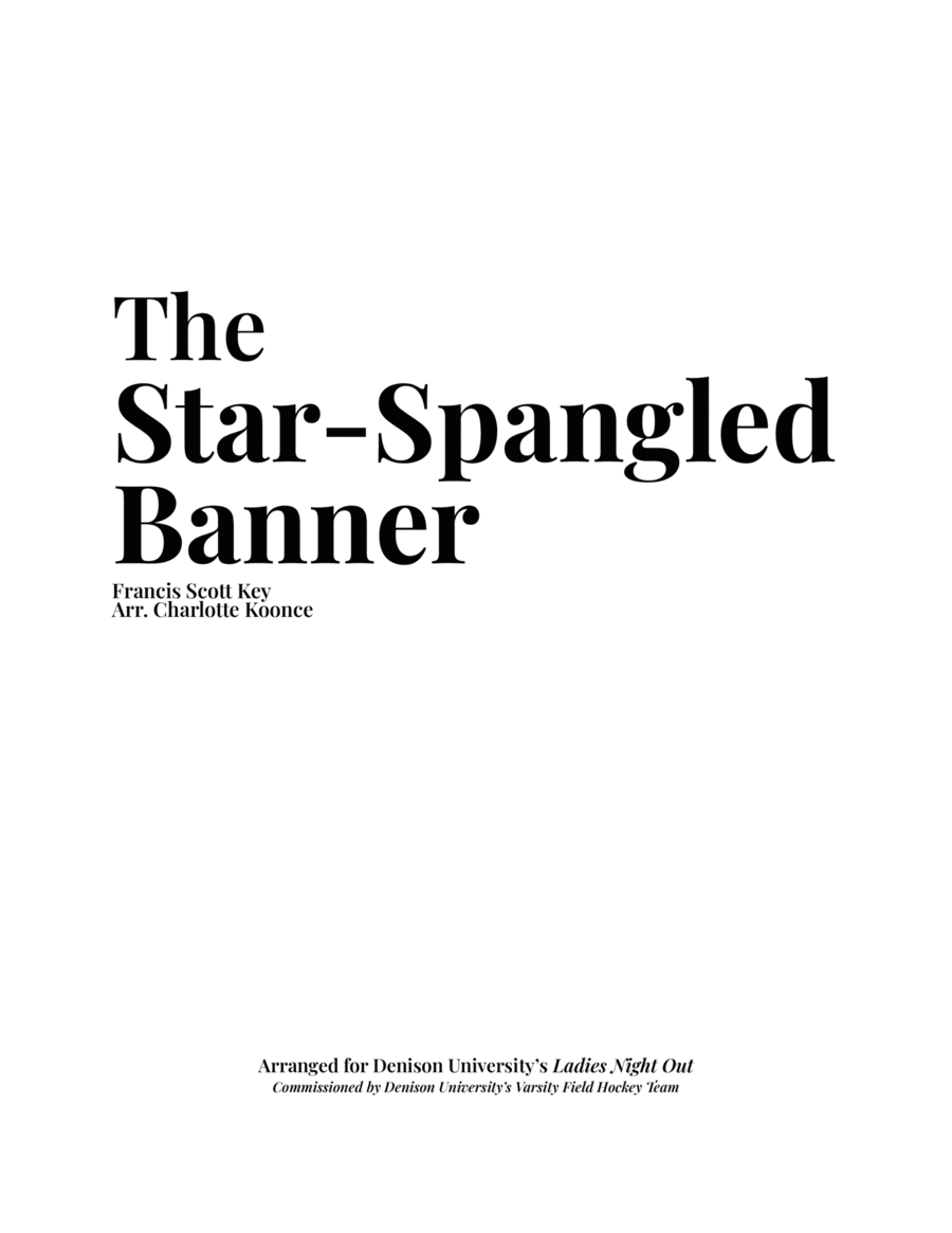 National Anthem Acapella for SSAA choir or five female voices SSAA scores gallery preview page 1