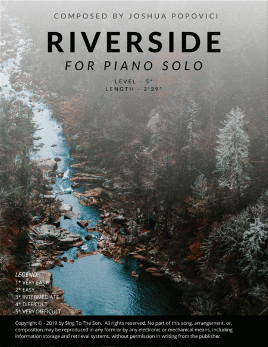 Riverside - Original Piano Solo - Challenging Contemporary Classical Composition Piano Solo scores gallery preview page 1