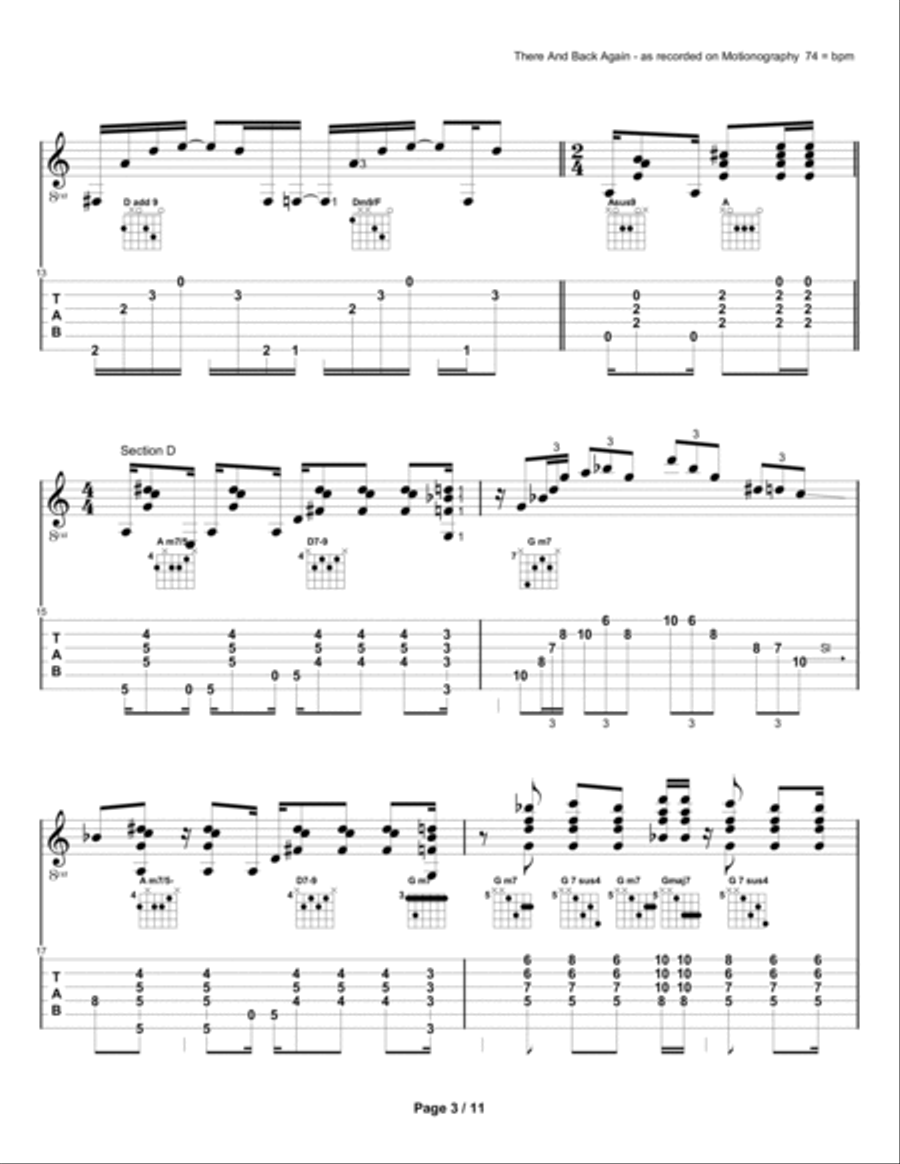There and Back Again Acoustic Guitar scores gallery preview page 3