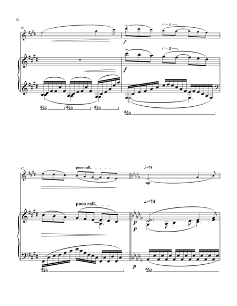 Debussy Clair de lune for flute & piano Flute Solo scores gallery preview page 6