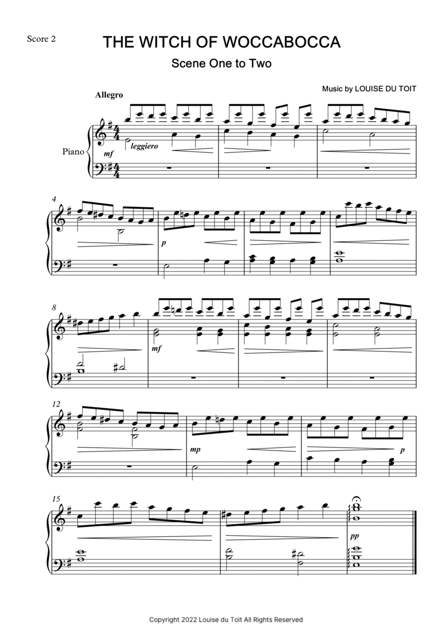 The Witch of Woccabocca - Scene One to Two Piano Solo scores gallery preview page 1