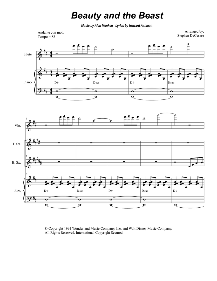 Beauty And The Beast Large Ensemble scores gallery preview page 1