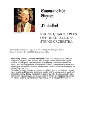 PACHELBEL'S CANON IN D WITH TWO GIGUES (for strings)