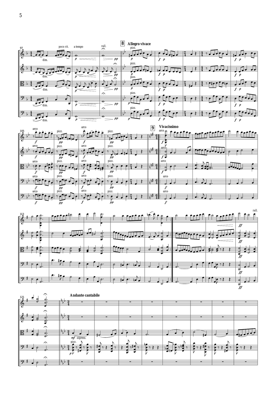 Respighi Ancient Airs and Dances Suite No.3, for string orchestra, SR010 String Quartet scores gallery preview page 5