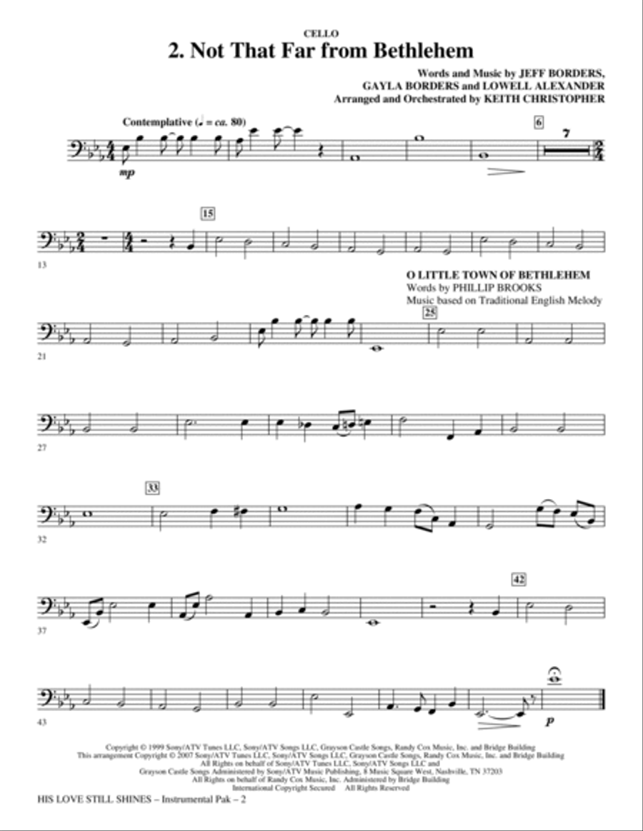 His Love Still Shines - Cello Choir scores gallery preview page 2