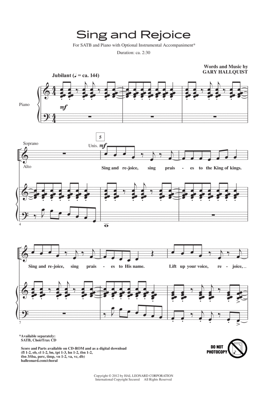 Sing And Rejoice 4-Part scores gallery preview page 1