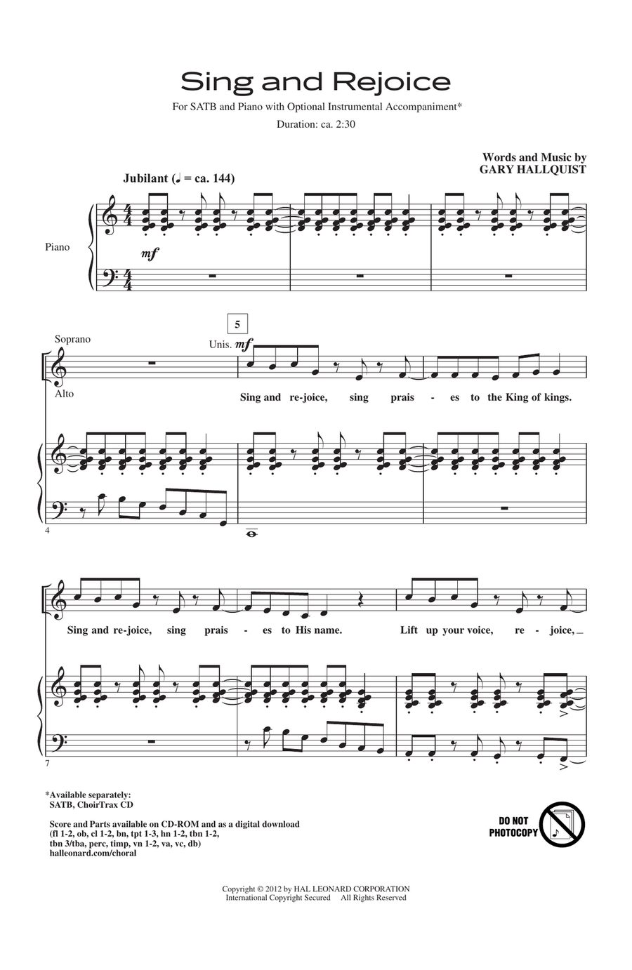 Sing And Rejoice