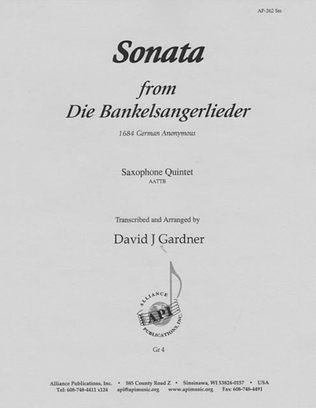 Sonata From ?die Bankelsangerlieder? - Aattb Sax 5 -