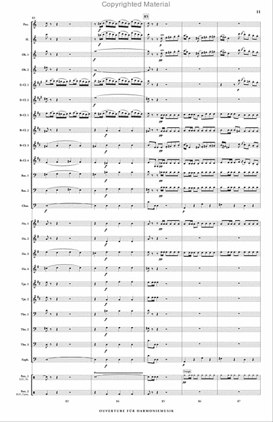 Ouverture fur Harmoniemusik (score & parts) B-Flat Clarinet scores gallery preview page 12