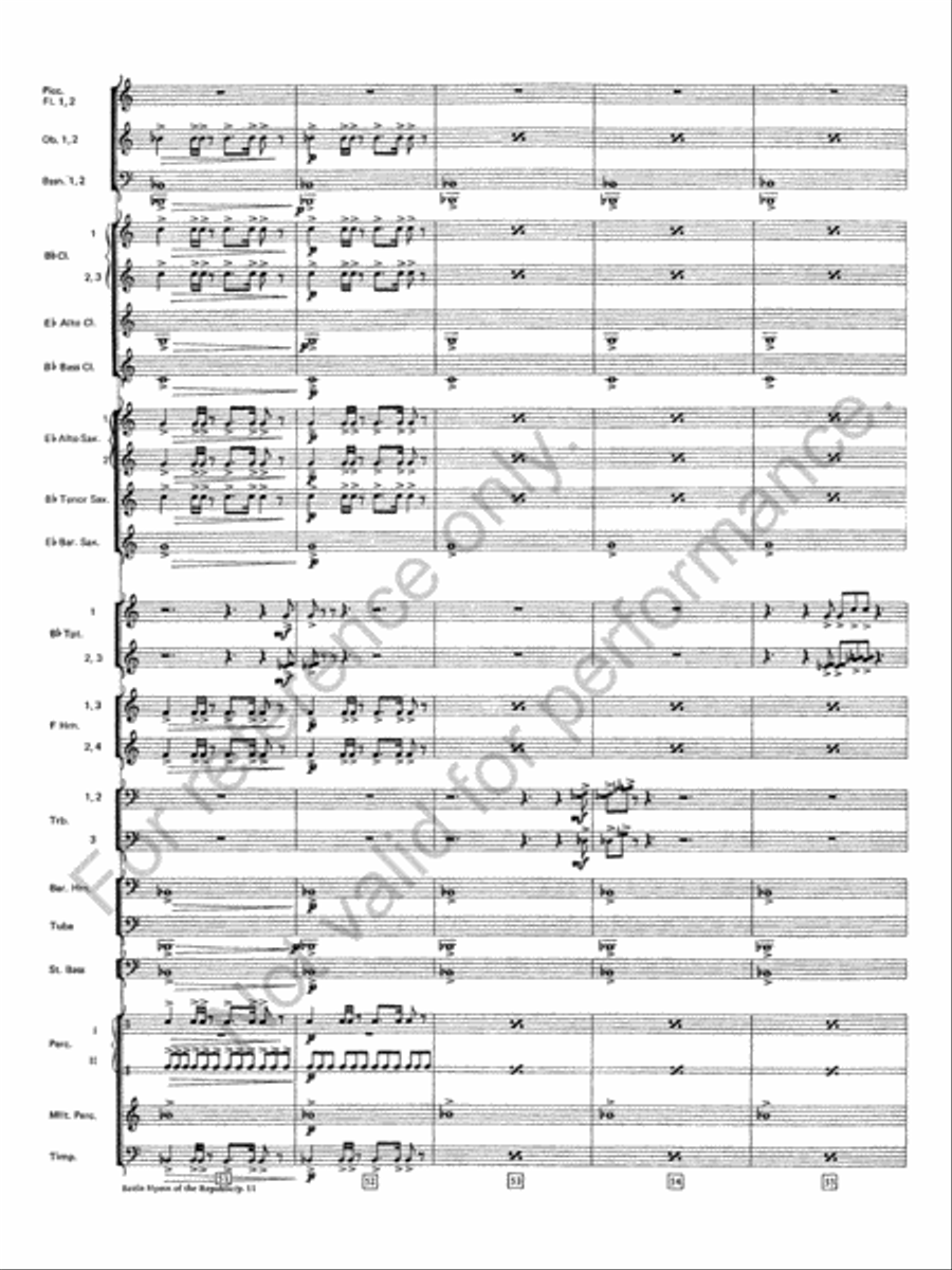 Battle Hymn Of The Republic Concert Band scores gallery preview page 12