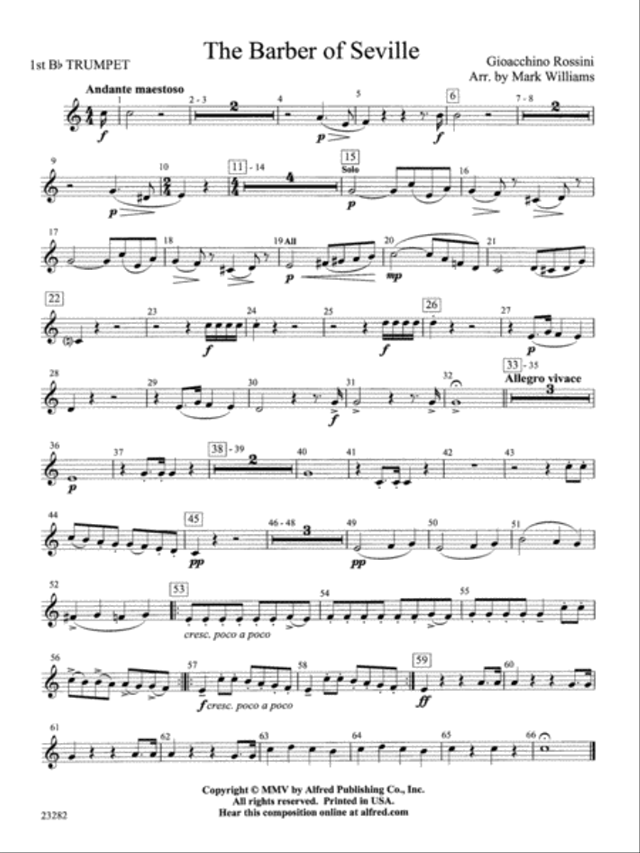 The Barber of Seville: 1st B-flat Trumpet