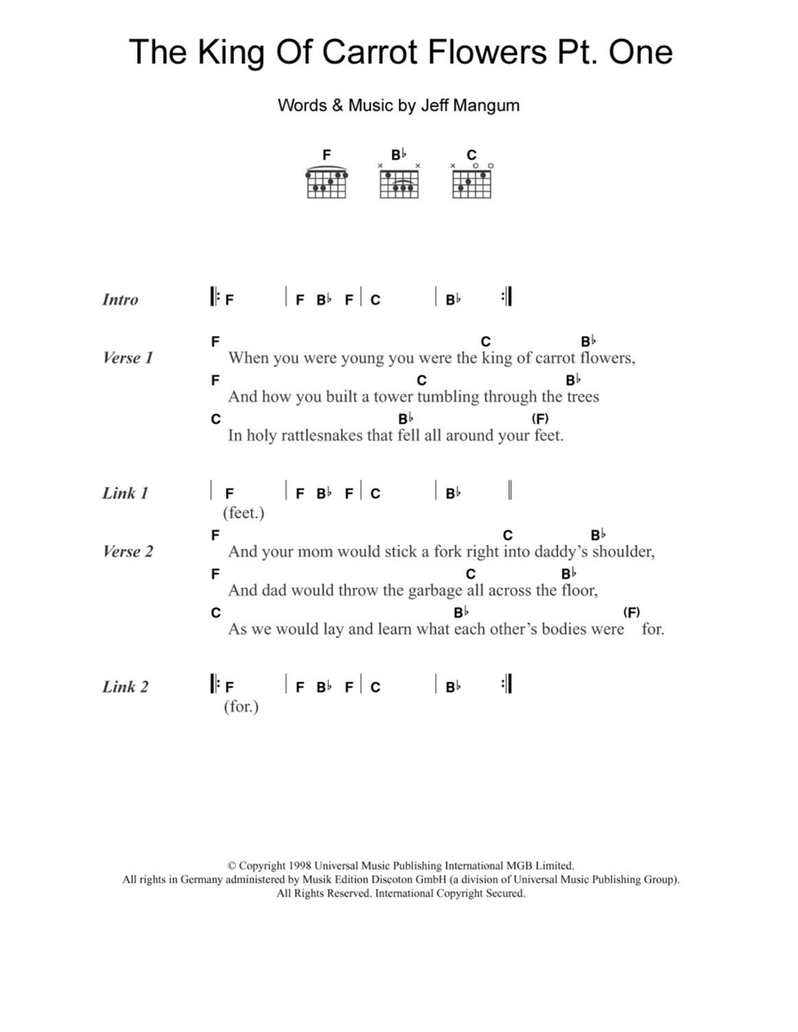 The King Of Carrot Flowers Pt. One Acoustic Guitar scores gallery preview page 1
