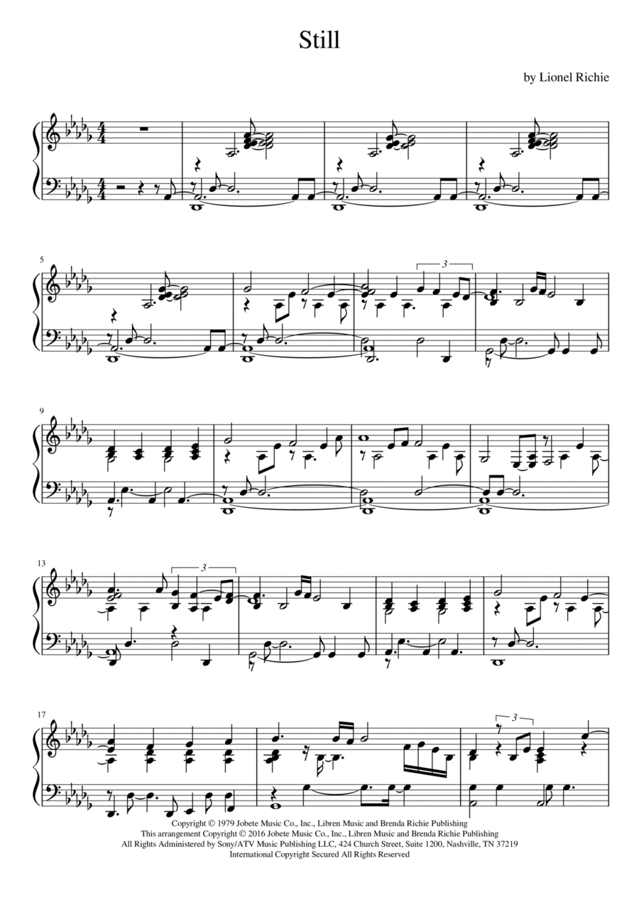 Still Piano Solo scores gallery preview page 1
