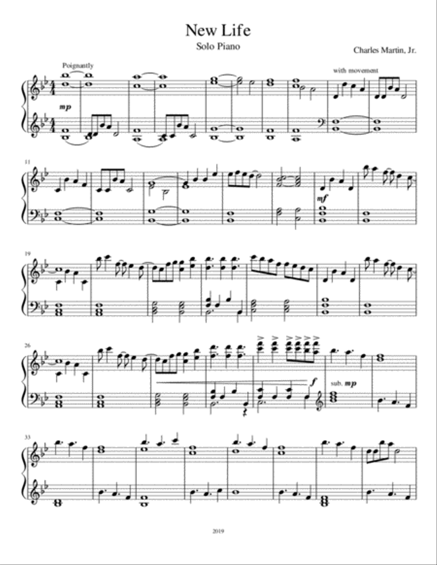 New Life - Solo Piano Piano Solo scores gallery preview page 1