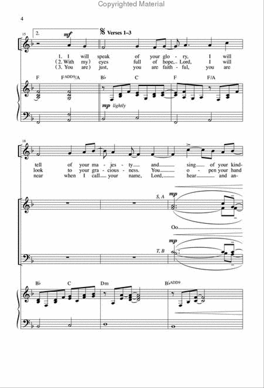 All Generations Will Praise Your Name 4-Part scores gallery preview page 4