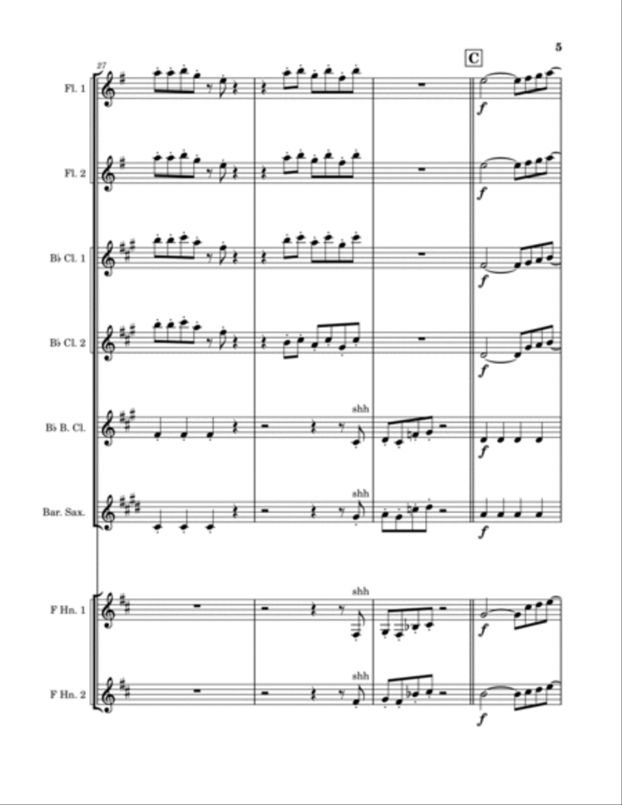 Eleanor Rigby Woodwind Ensemble scores gallery preview page 5