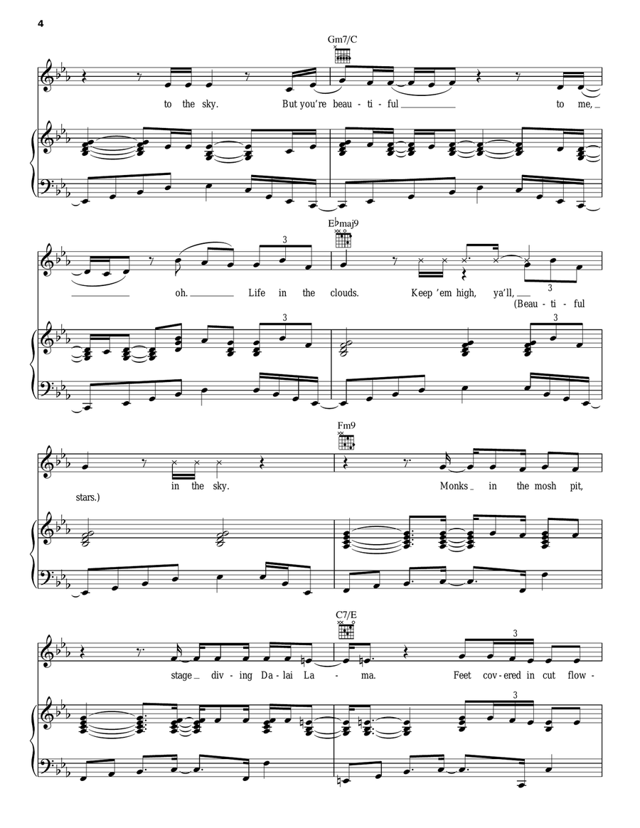 Monks Piano, Vocal, Guitar scores gallery preview page 4
