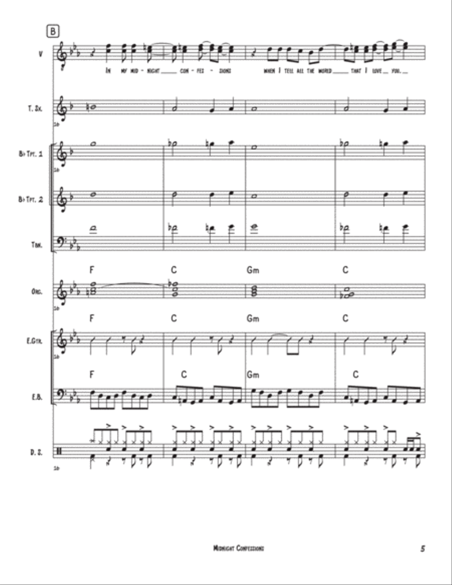 Midnight Confessions Midnight Confessions Jazz Ensemble scores gallery preview page 5