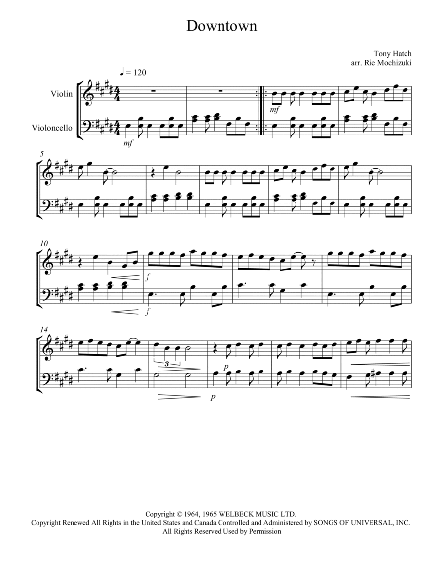 Downtown Downtown String Duet scores gallery preview page 1