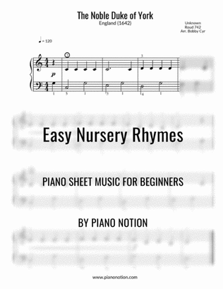 Book cover for The Noble Duke of York (Easy Piano Solo)