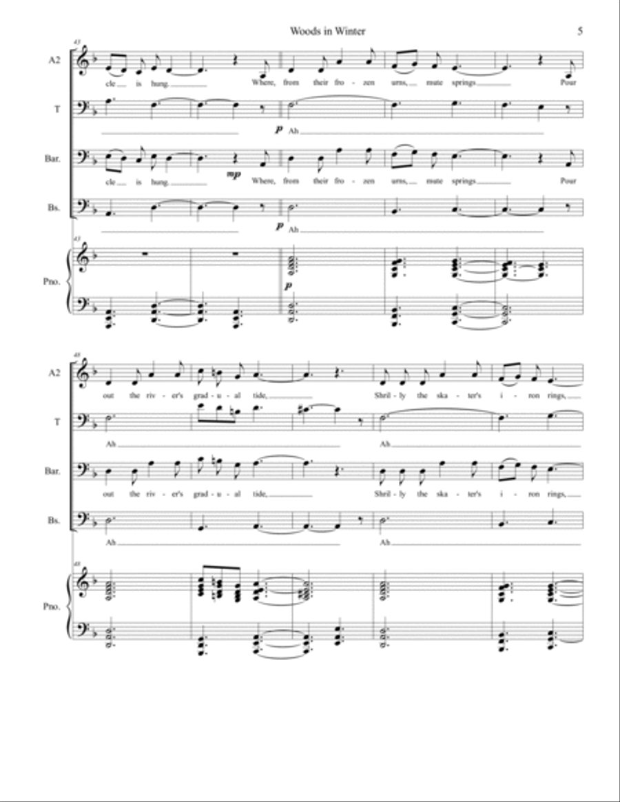 Woods In Winter for SSAATTBB Chorus Divisi scores gallery preview page 5