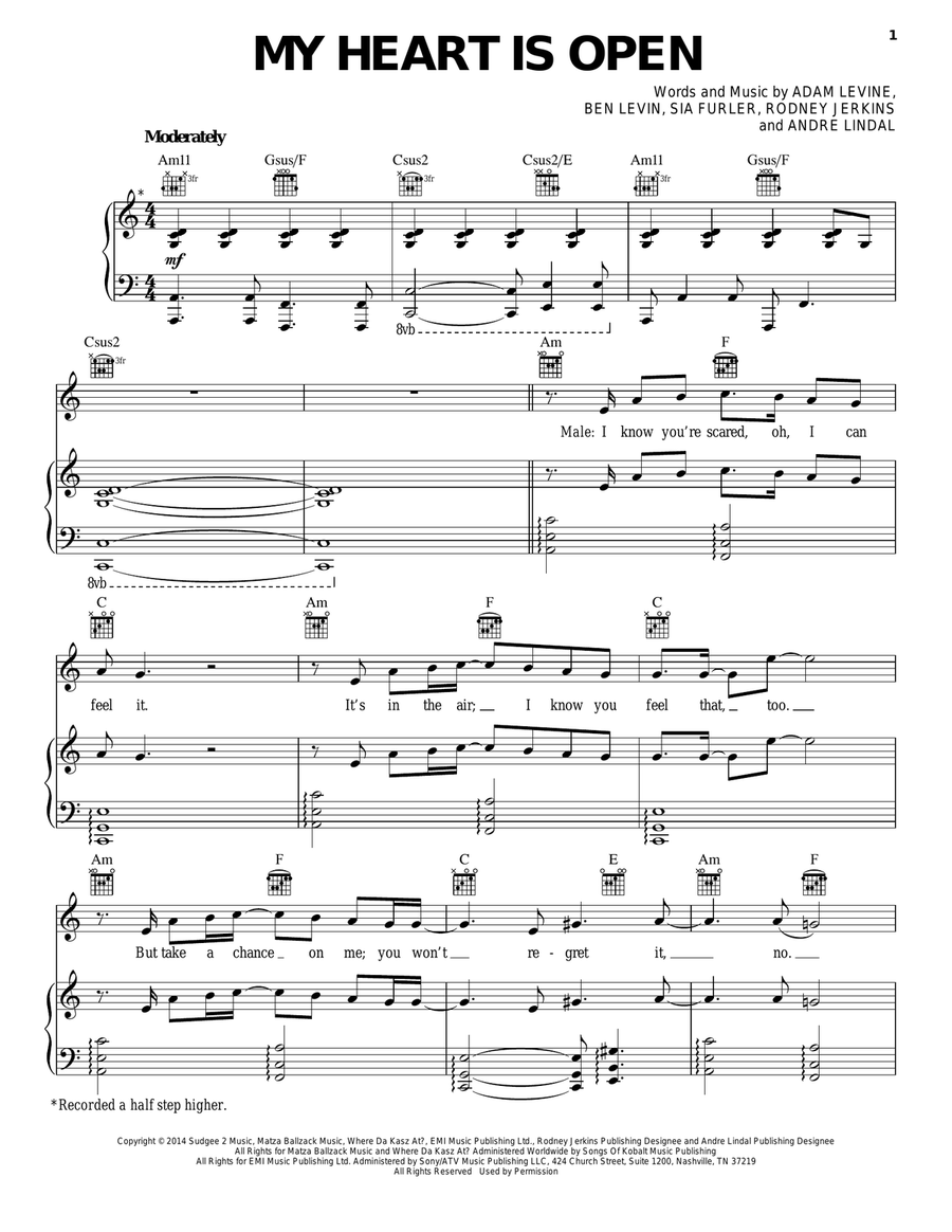 My Heart Is Open Acoustic Guitar scores gallery preview page 1