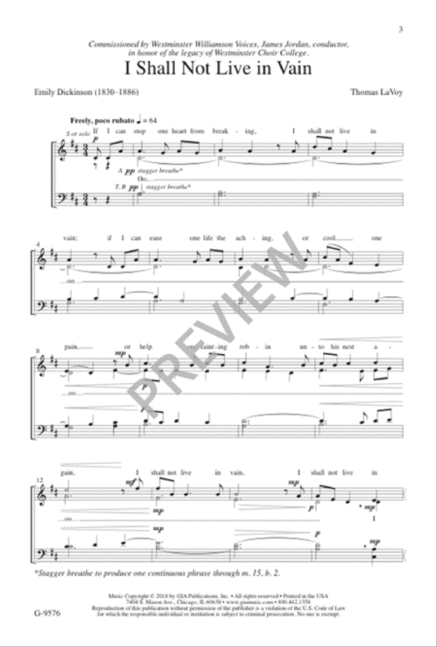 I Shall Not Live in Vain 4-Part scores gallery preview page 4