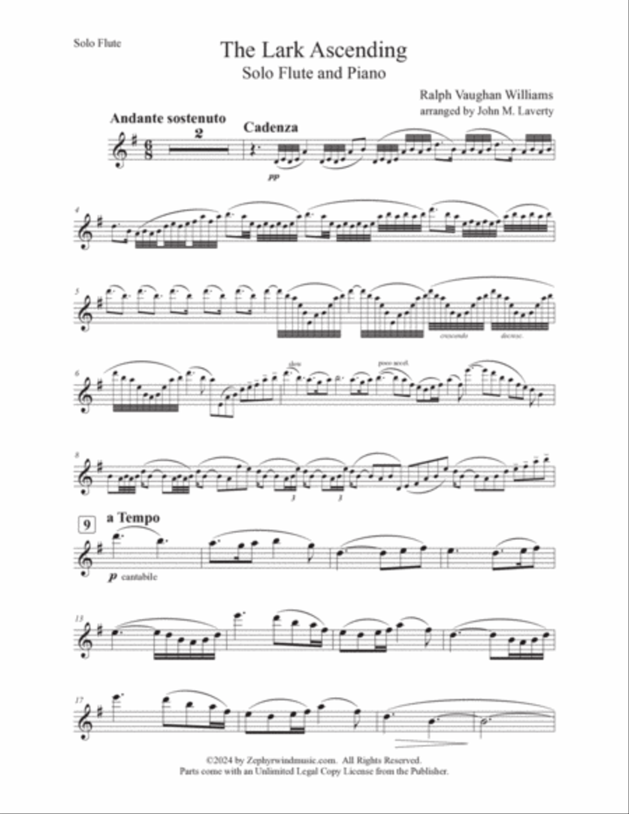 The Lark Ascending Flute Solo scores gallery preview page 4