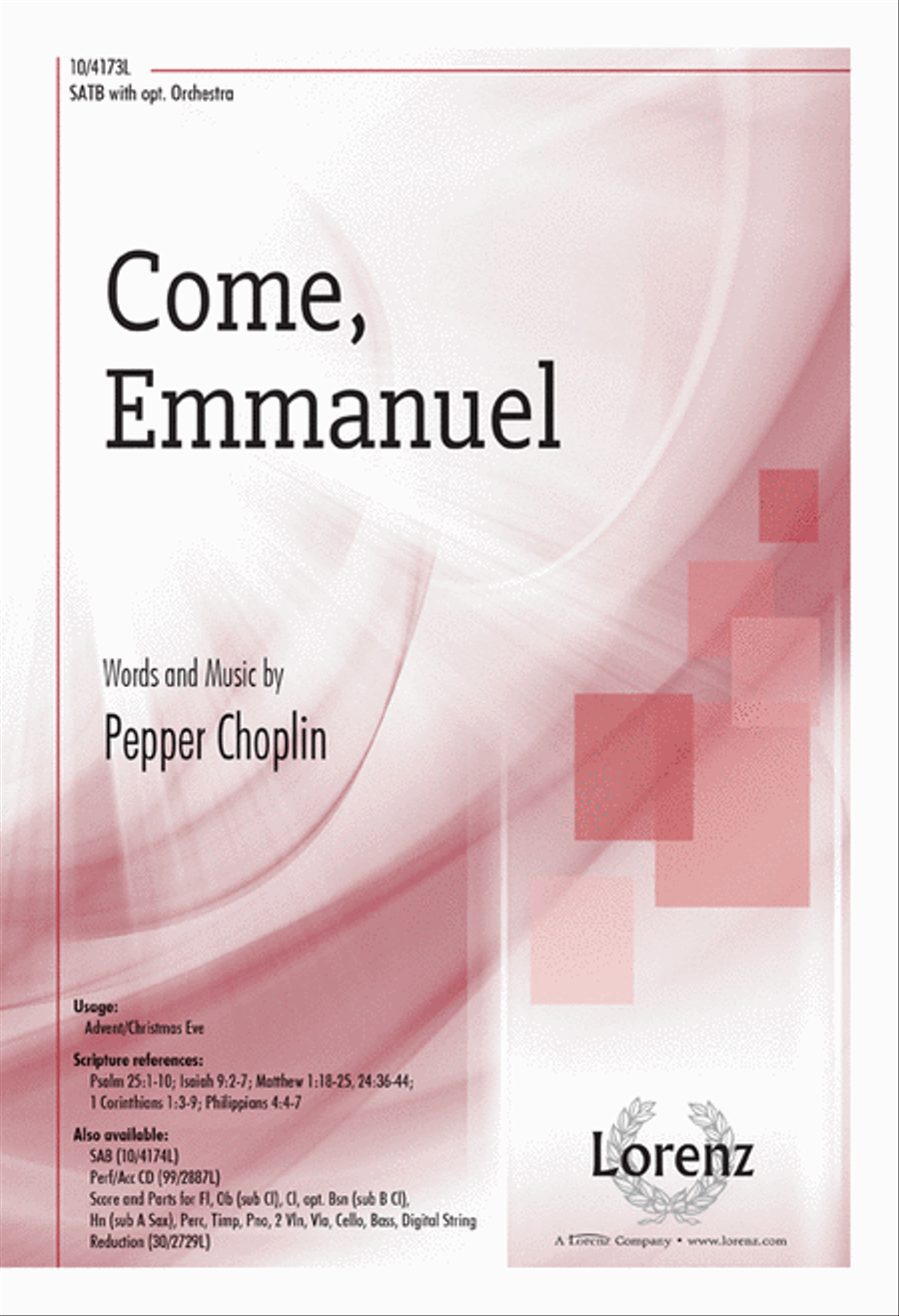 Come, Emmanuel! Come, Emmanuel! 4-Part scores gallery preview page 1