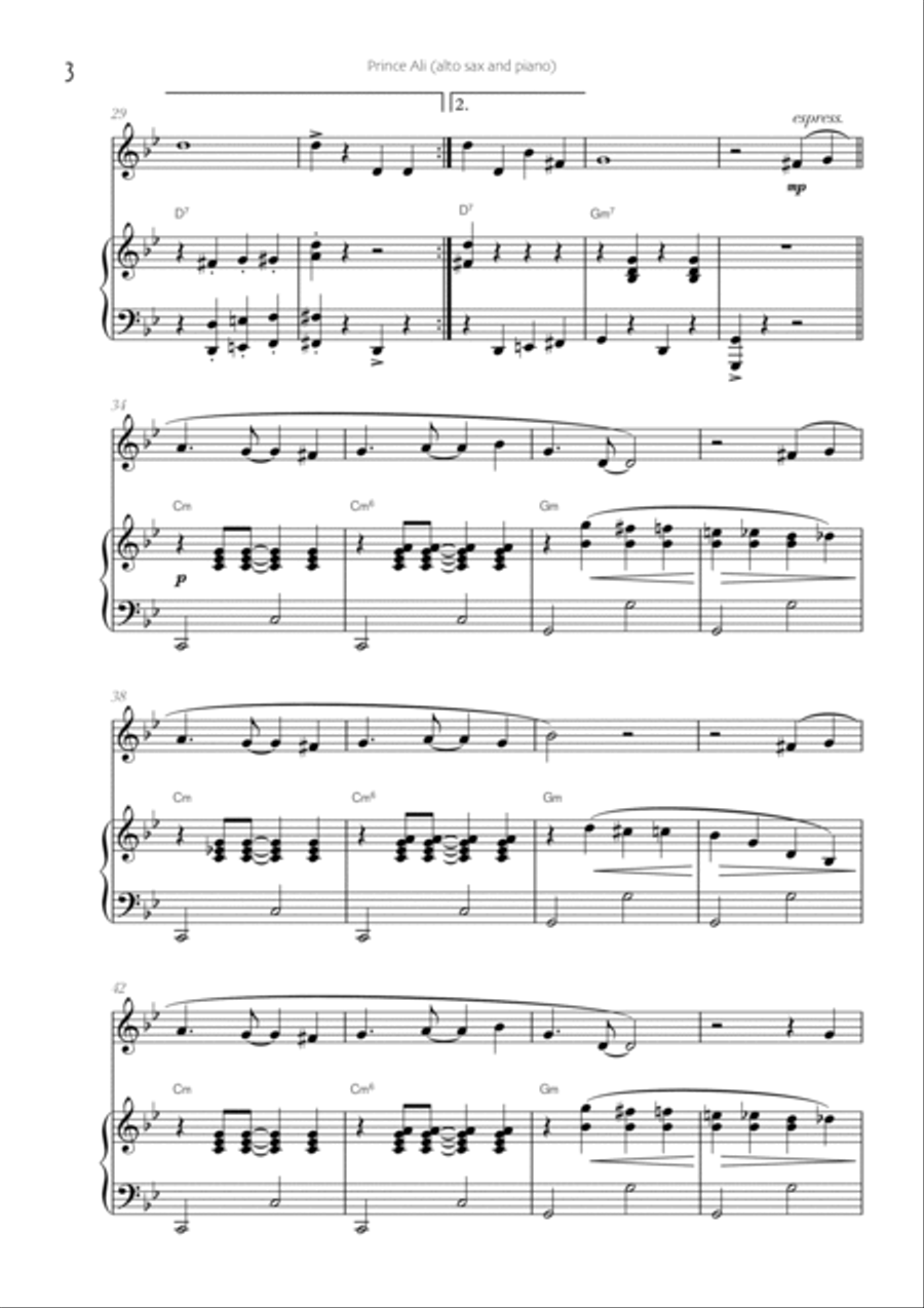 Prince Ali Alto Saxophone scores gallery preview page 3