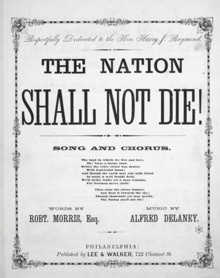 The Nation Shall Not Die! Song and Chorus