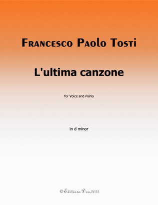 Lultima canzone, by Tosti, in d minor