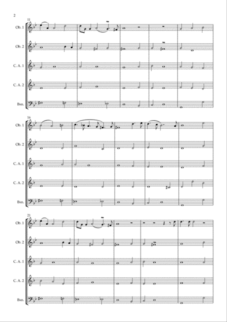 Dido's Lament arranged for Double Reed Quintet Woodwind Quintet scores gallery preview page 4
