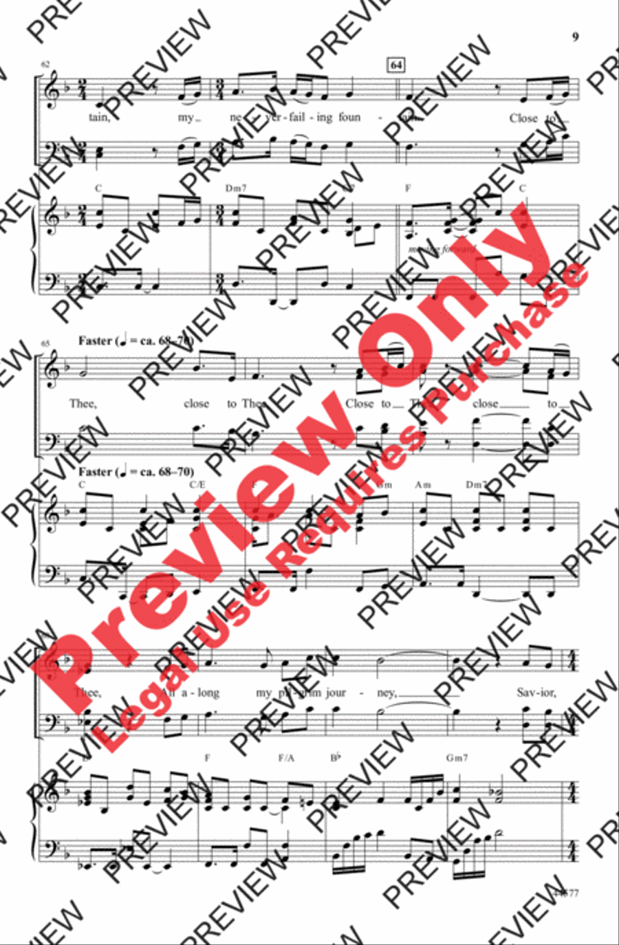 O, For a Closer Walk 4-Part scores gallery preview page 9