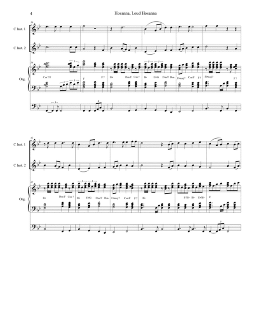 Hosanna, Loud Hosanna (Duet for C-Instruments - Organ accompaniment) image number null