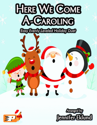 Book cover for Here We Come A-Caroling (Easy Piano Duet)