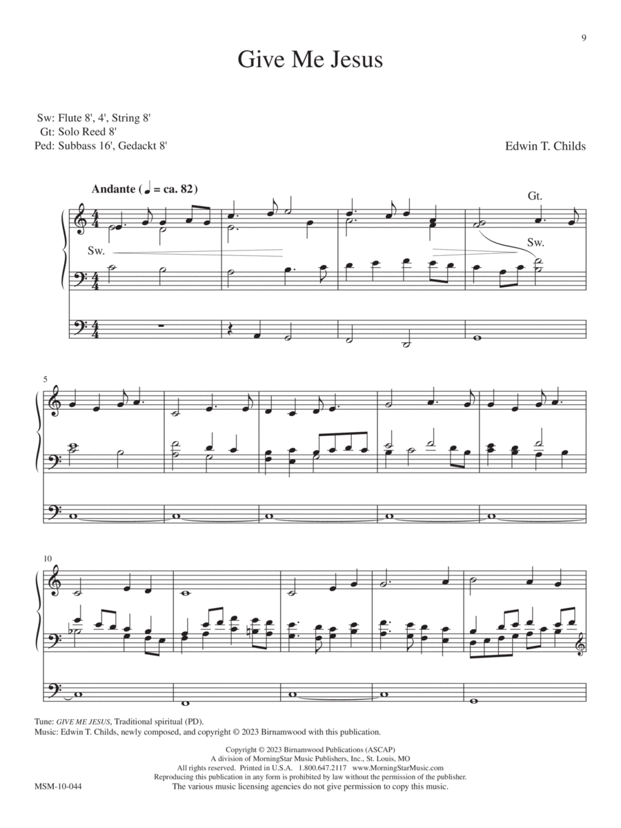 Give Me Jesus Organ scores gallery preview page 1