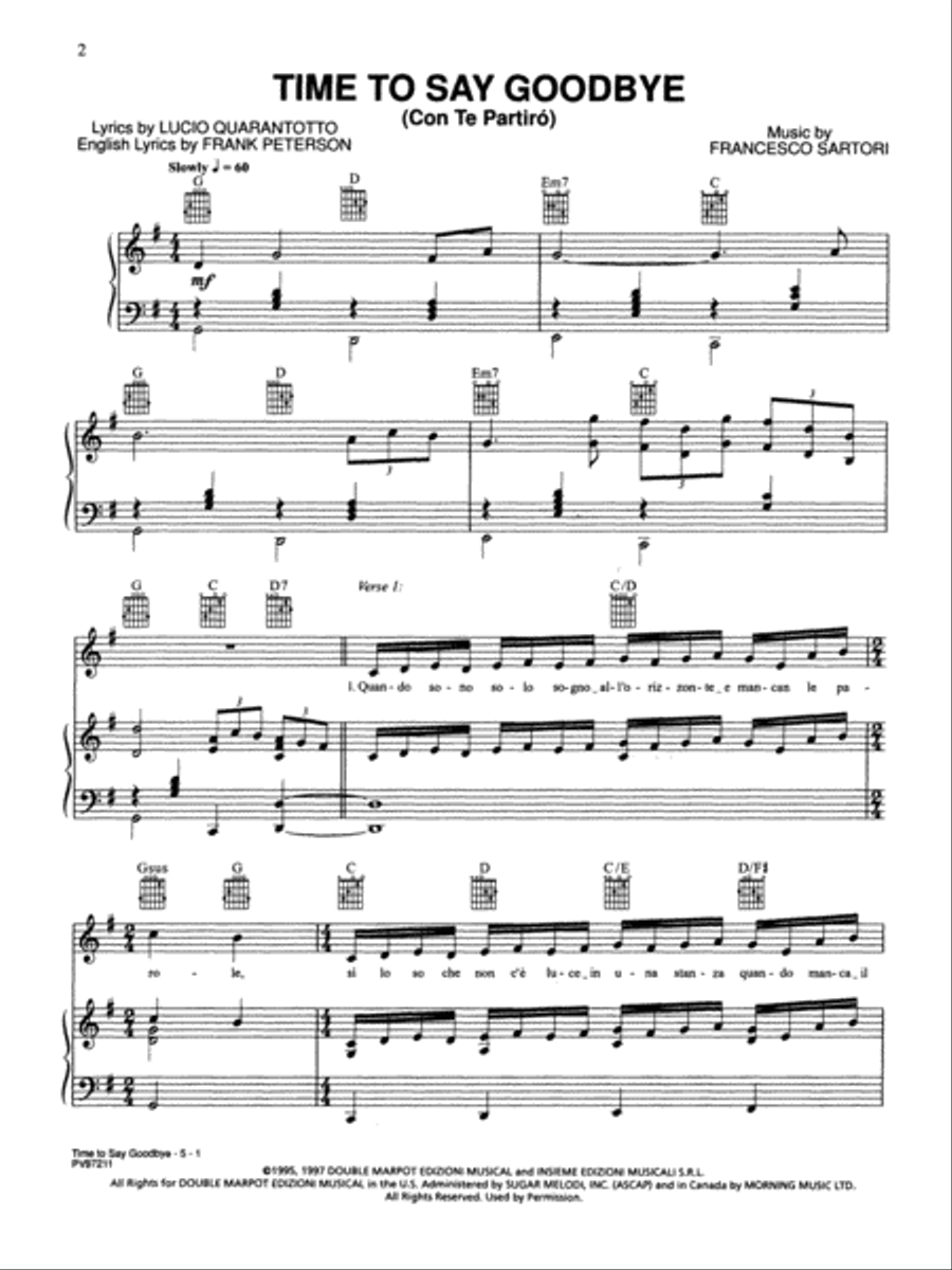 Time to Say Goodbye (Con Te Partiro) Small Ensemble scores gallery preview page 2
