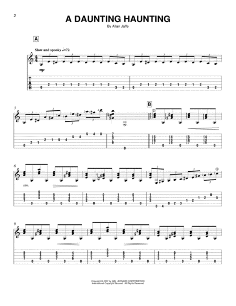 A Daunting Haunting Guitar Tablature scores gallery preview page 1