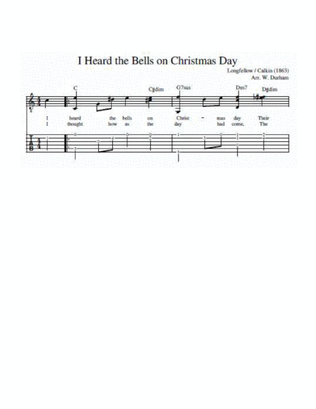 Book cover for I Heard the Bells on Christmas Day - Fingerstyle Guitar - tab / notation / lyrics