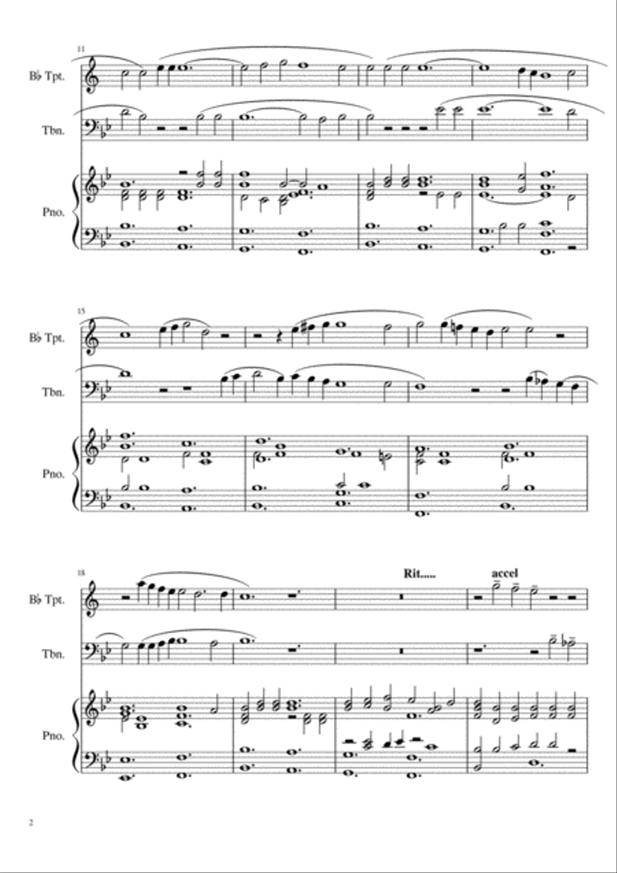 Pur Ti Muro Brass Duet scores gallery preview page 2