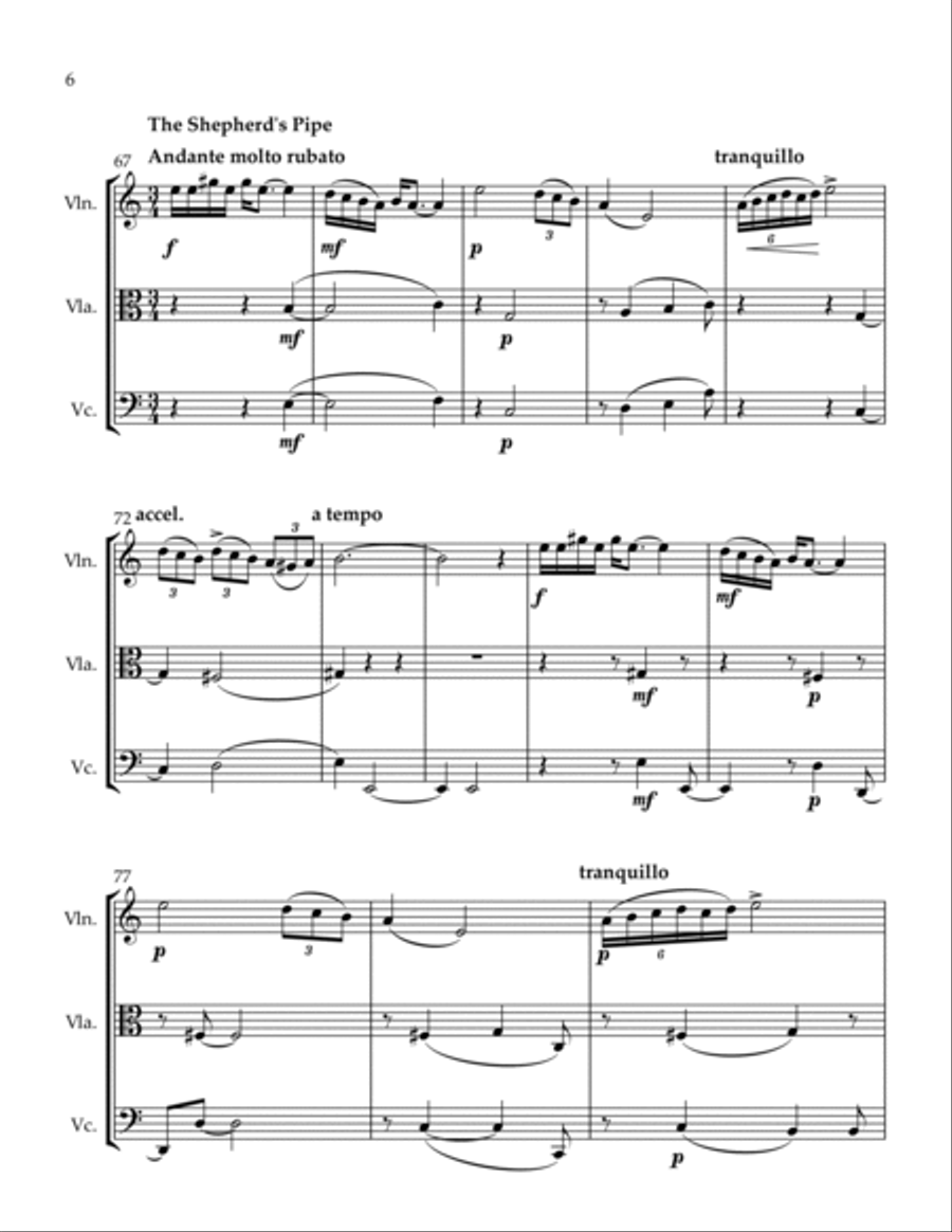 3 Trios Bird In Space Little Scherzo The Shepherd's Pipe String Trio scores gallery preview page 6