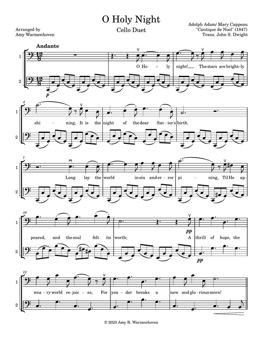 O Holy Night O Holy Night String Duet scores gallery preview page 1